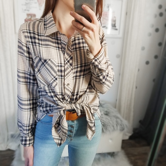 Last1️⃣ Women’s Fall Plaid Button Down Soft Pocket Top Leggings Top - Picture 5 of 8